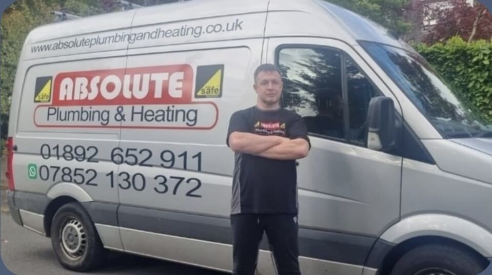 Gas Safe engineer outside branded van in Five Ash Down – Absolute Plumbing & Heating