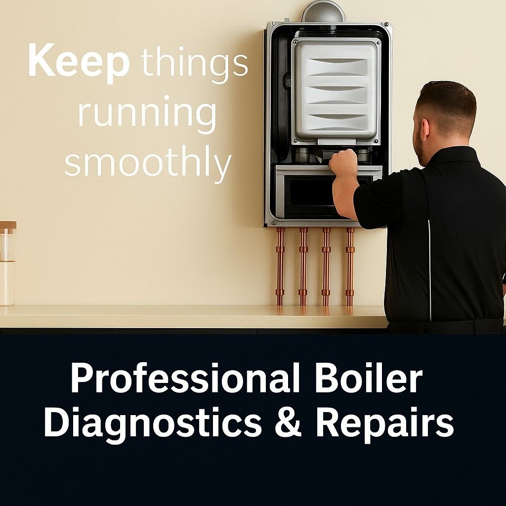 Close-up of boiler fault screen being diagnosed by a gas safe registered heating engineer