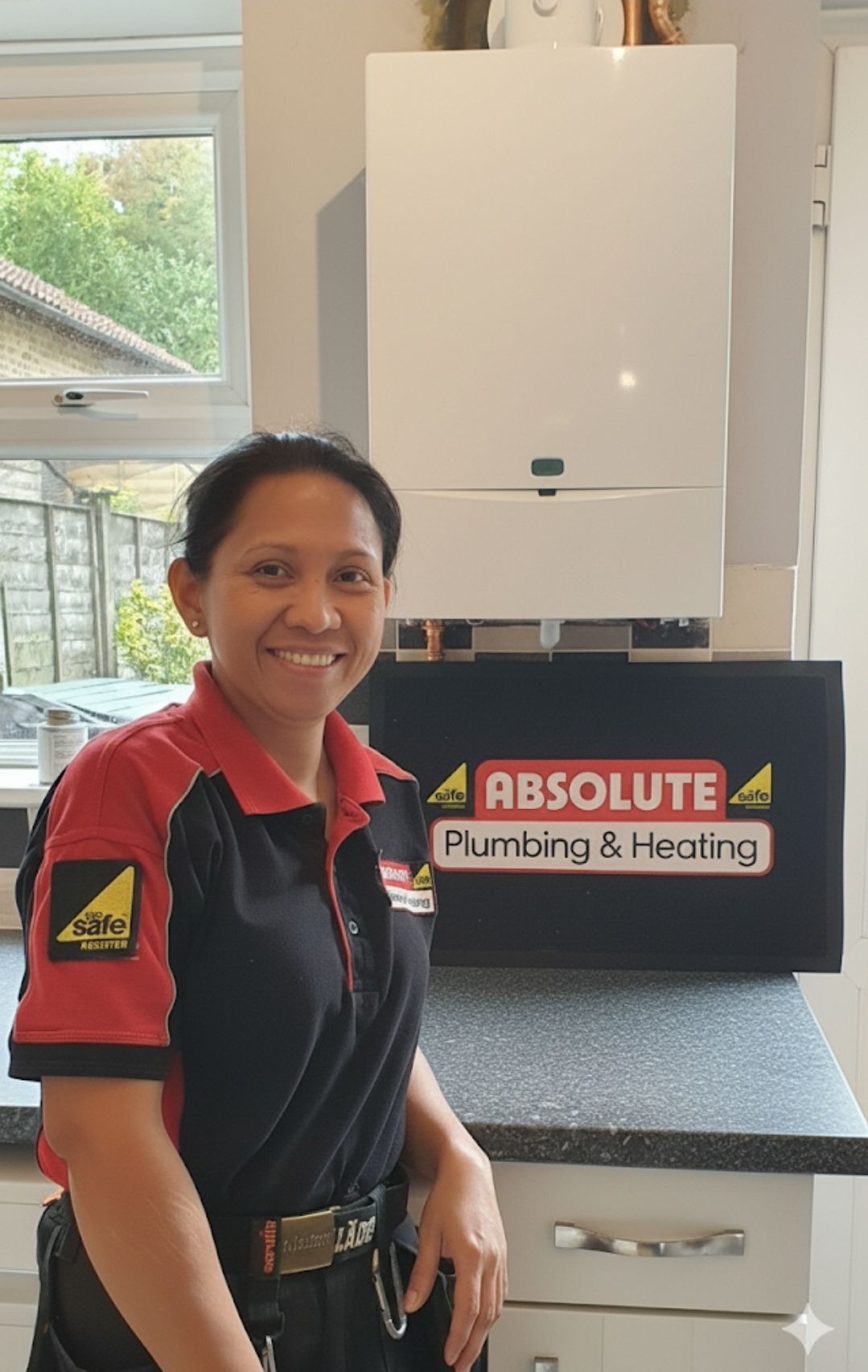 “Cristina from Absolute Plumbing & Heating in Tunbridge Wells, Gas Safe registered engineer providing boiler installations, servicing and repairs.”