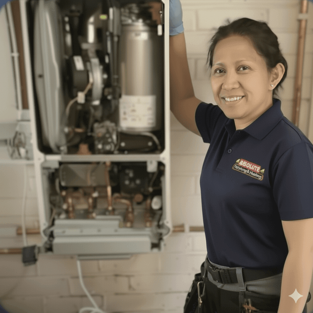 Local heating engineer repairing a broken combi boiler in Nutley